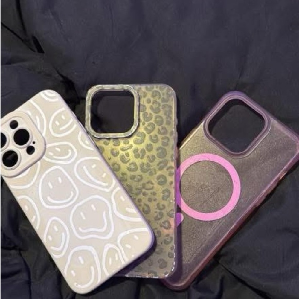 Stylish Phone Case Set - Cream, Gray, Pink